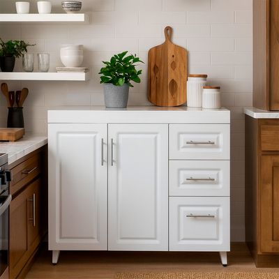 Imagen 2 del producto Mueble Base de Cocina Blanco c/izquierda sin Cubierta 118x49x90 cm