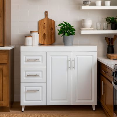 Imagen 2 del producto Mueble Base de Cocina Blanco c/izquierda sin Cubierta 78x49x90 cm