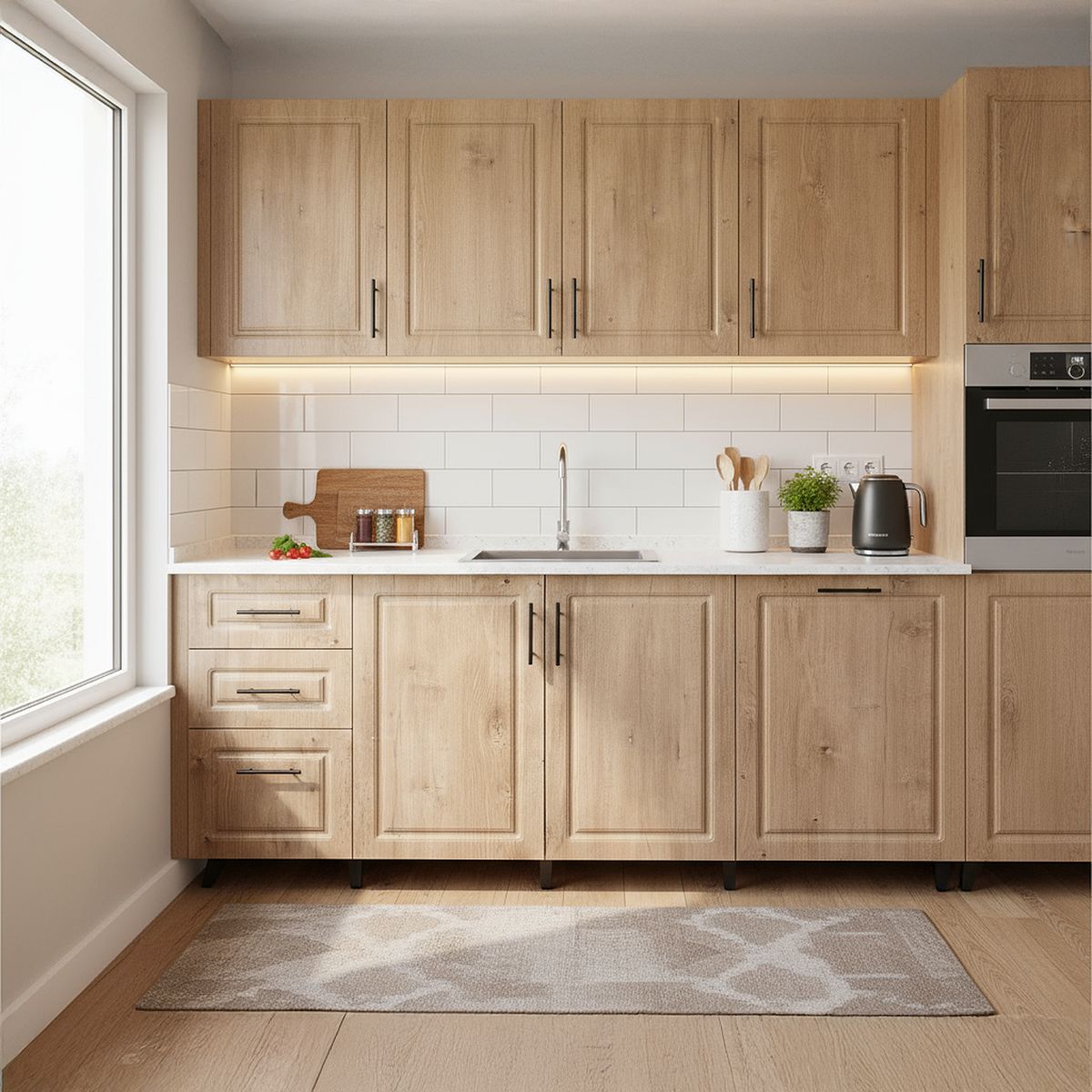DOMSA - Mueble base de cocina wood c/izquierda sin cubierta 98x49x90