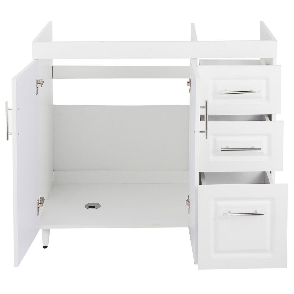 DOMSA - Mueble base de cocina blanco c/derecha sin cubierta 118x49x90