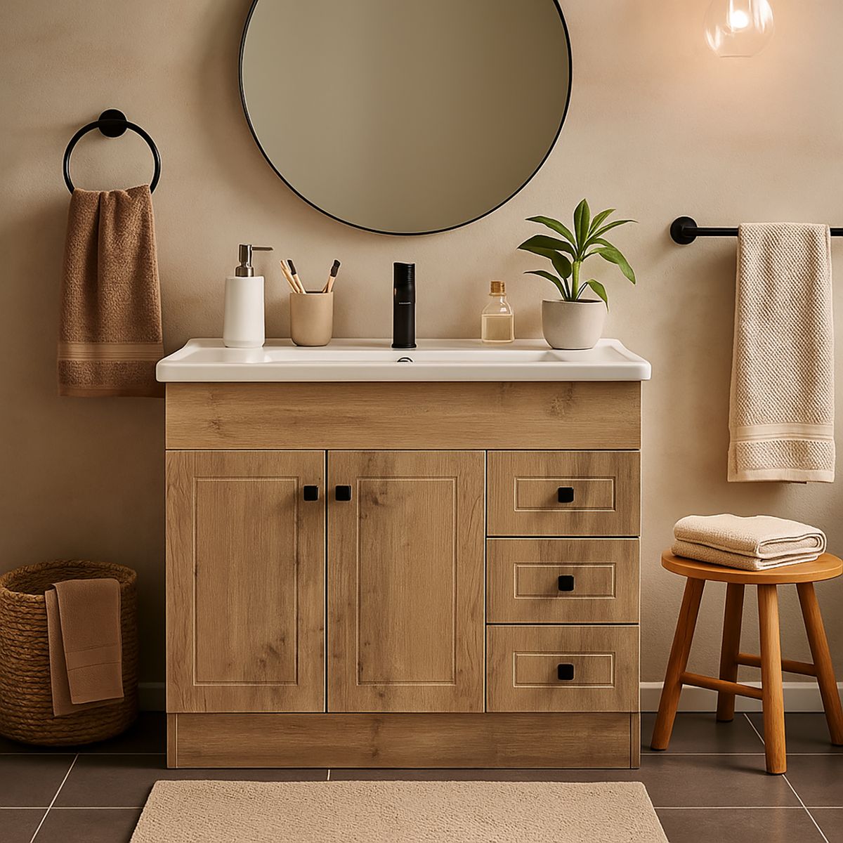 DOMSA - Kit mueble vanitorio ph wood f 100x47x80 cm