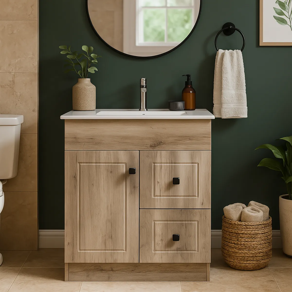 DOMSA - Kit mueble vanitorio ph wood 60c 60x40x80 cm