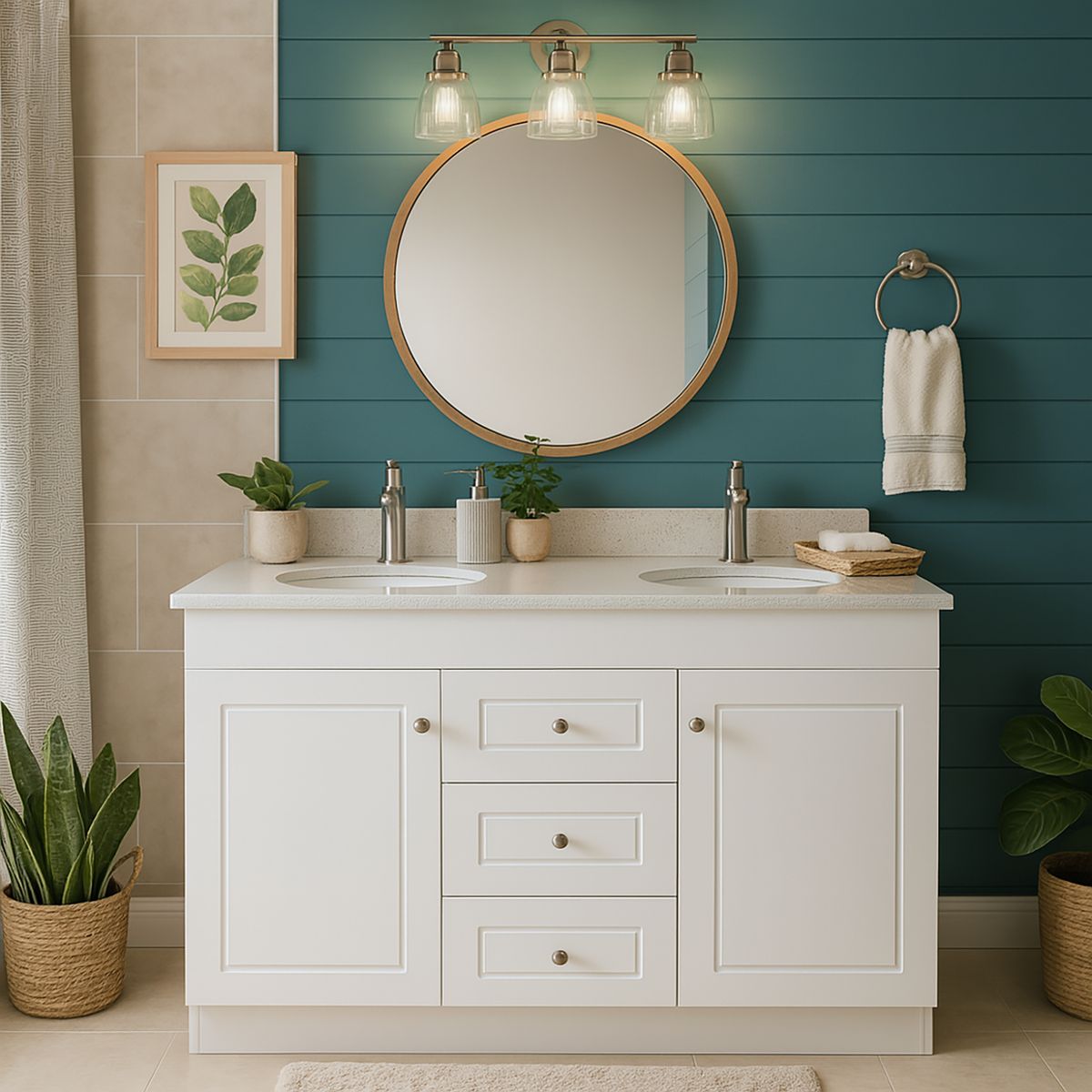 DOMSA - Mueble vanitorio doble 120 cm blanco (sin cubierta)