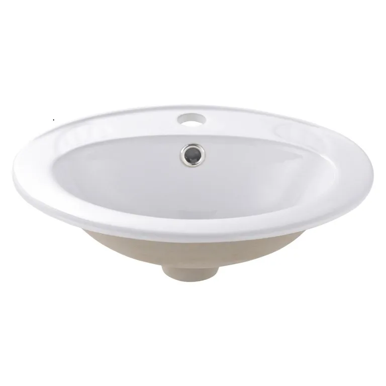 Lavamanos Sobrepuesto Forma Ovalada Loza 36x16x41.5 cm Blanco