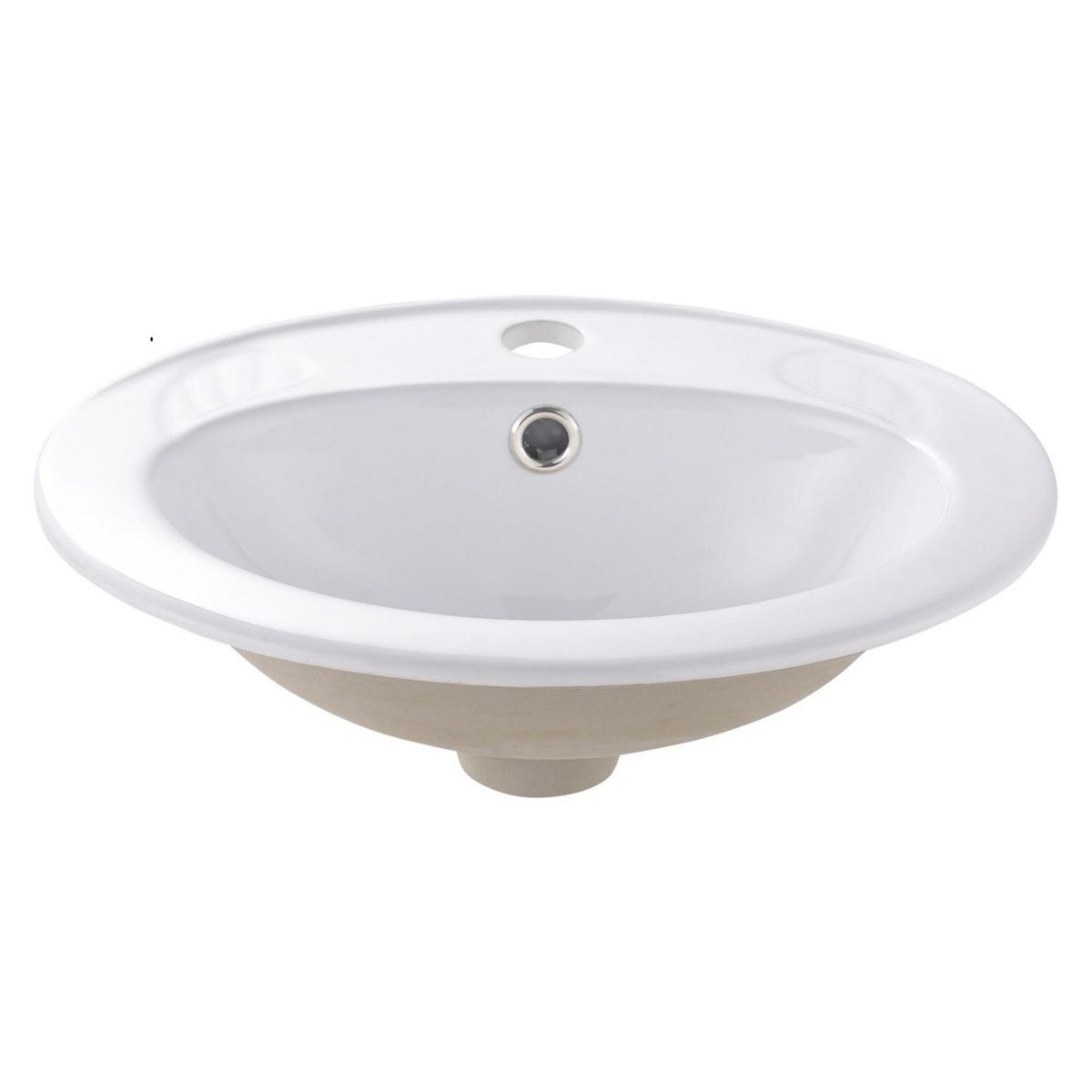 DOMSA - Lavamanos Sobrepuesto Forma Ovalada Loza 36x16x41.5 cm Blanco