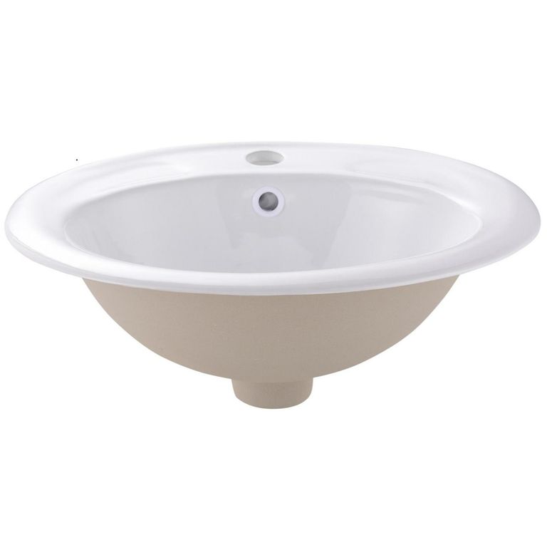 Lavamanos Sobrepuesto Forma Ovalada Loza 47.5x19x42 cm Blanco
