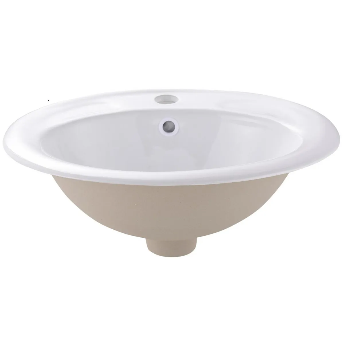 DOMSA - Lavamanos Sobrepuesto Forma Ovalada Loza 47.5x19x42 cm Blanco