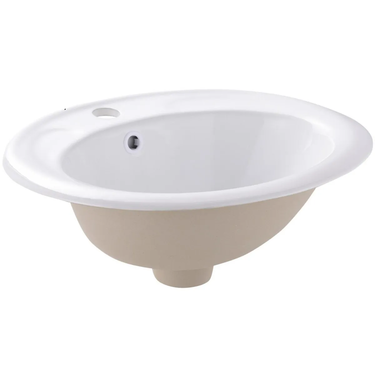 DOMSA - Lavamanos Sobrepuesto Forma Ovalada Loza 47.5x19x42 cm Blanco