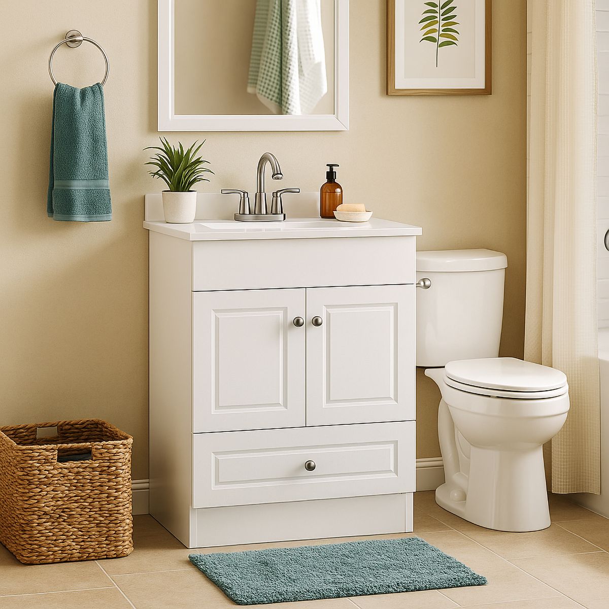 DOMSA - Mueble vanitorio ph 60 cm blanco (sin cubierta)