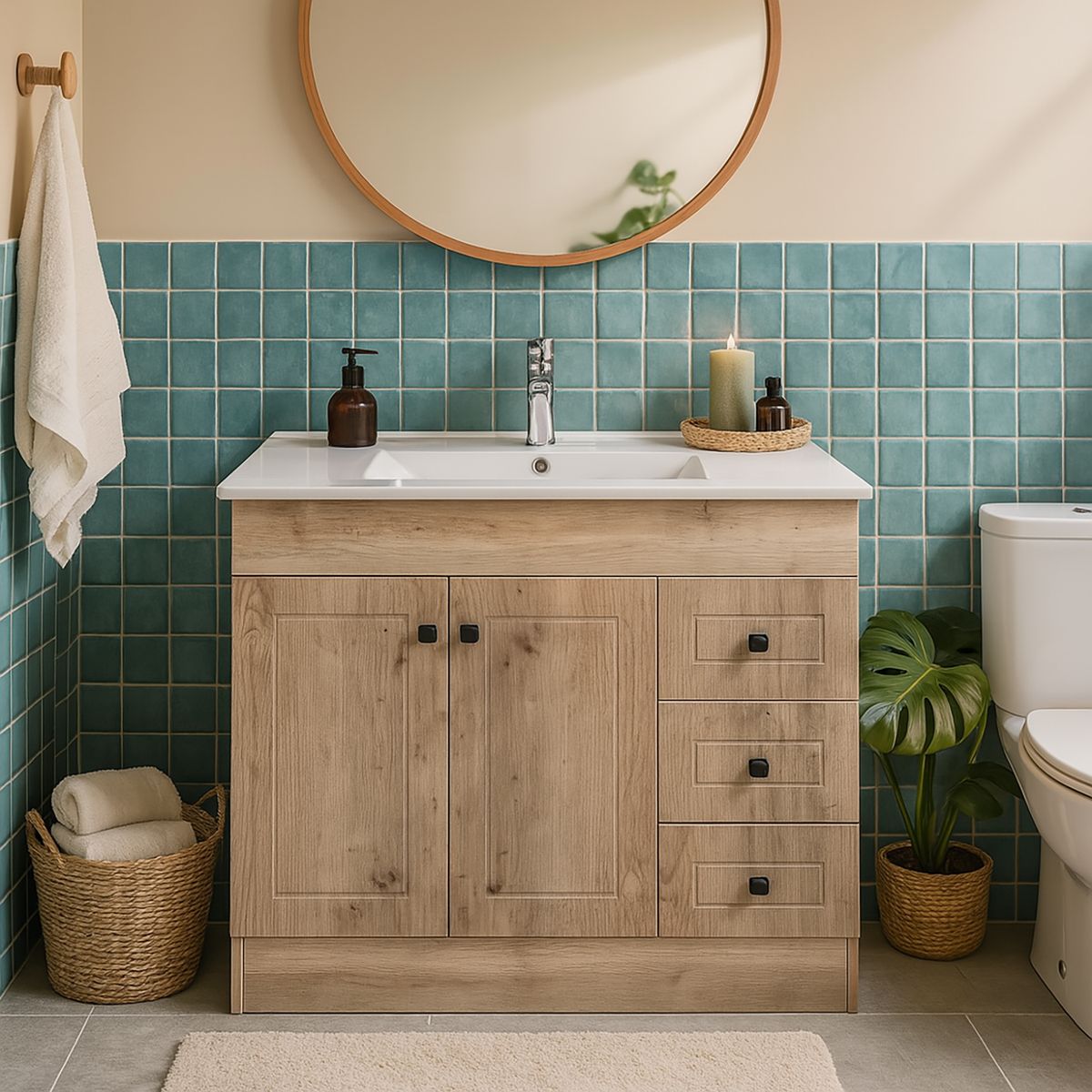 DOMSA - Kit mueble vanitorio ph wood p 100x47x80 cm