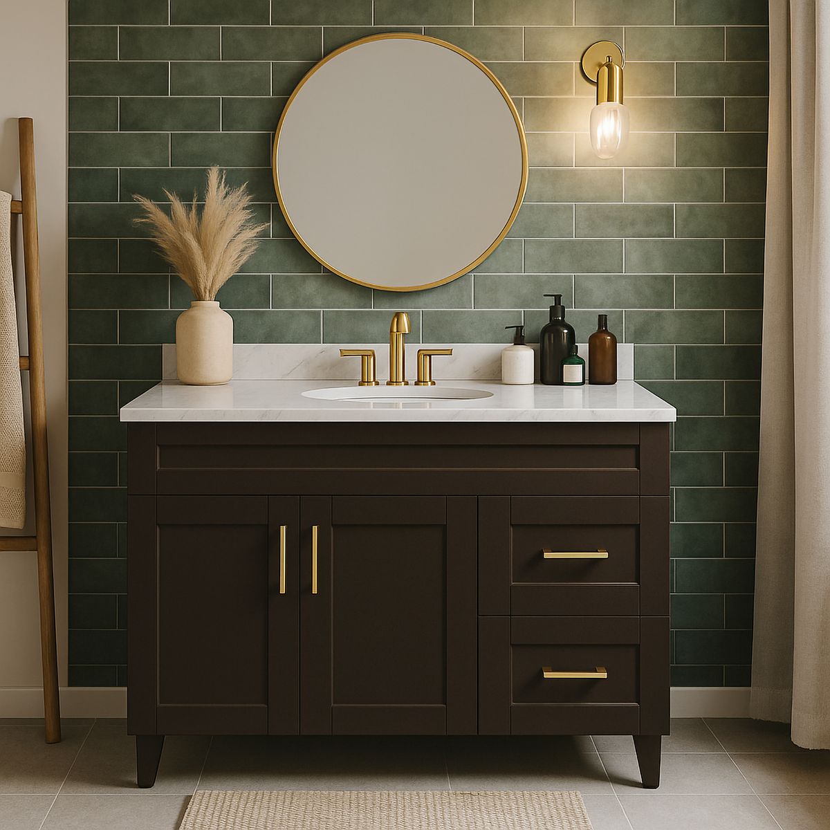 DOMSA - Mueble vanitorio deluxe 100 cm café (sin cubierta)