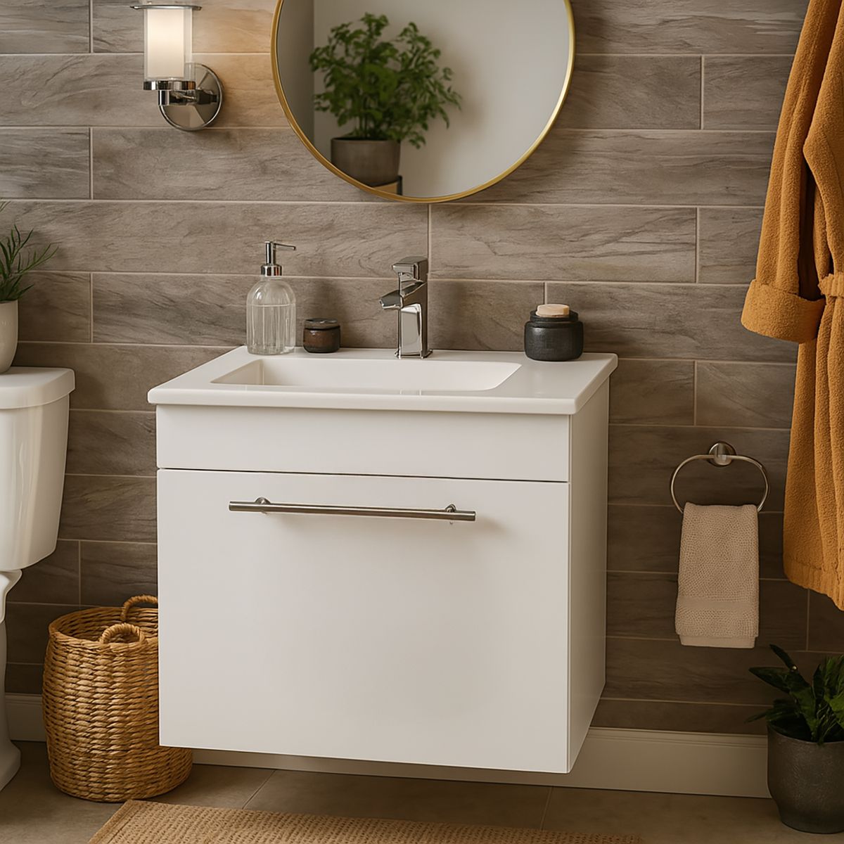 DOMSA - Kit mueble vanitorio elegant a muro 55x33x52 cm