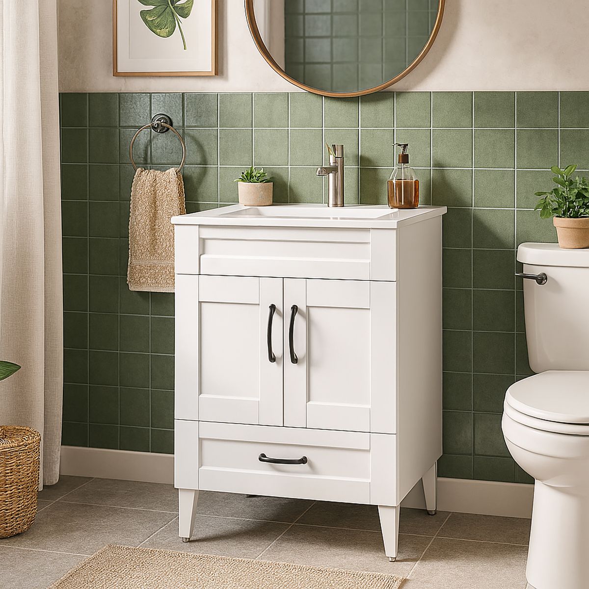 DOMSA - Mueble vanitorio deluxe 50 cm blanco (sin cubierta)