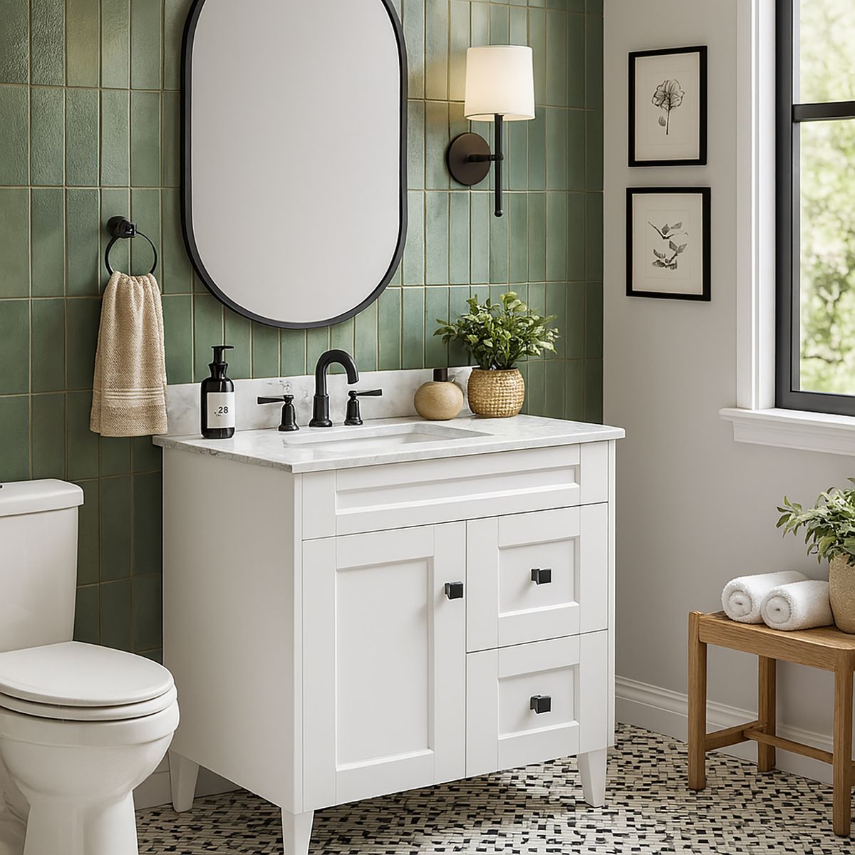 DOMSA - mueble vanitorio deluxe n60 cm blanco (sin cubierta)