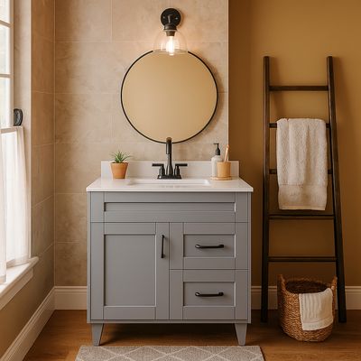 Imagen 2 del producto Mueble vanitorio deluxe 80 cm gris (sin cubierta)