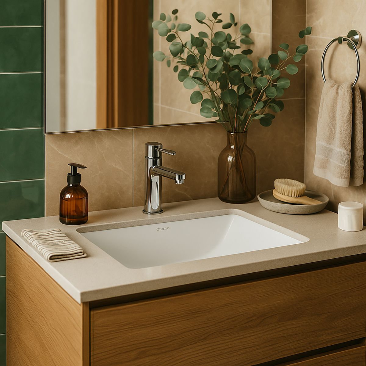 DOMSA - Pack de 3 lavamanos bajo cubierta Forma Rectangular Arcilla 47x27x40 cm BLANCO