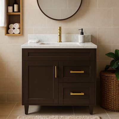 Imagen 2 del producto Mueble vanitorio deluxe 80 cm café (sin cubierta)