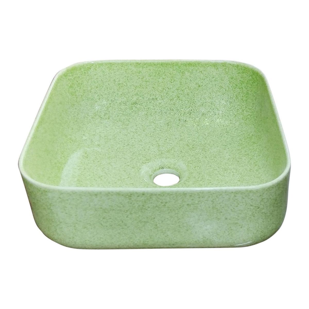 DOMSA - Lavamanos Sobrepuesto Forma Cuadrada Loza 40x15x40 cm Verde claro