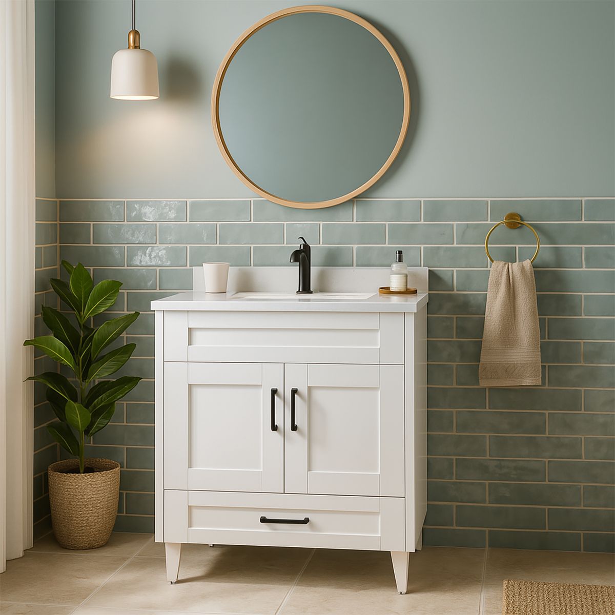 DOMSA - Mueble vanitorio deluxe b60 cm blanco (sin cubierta)