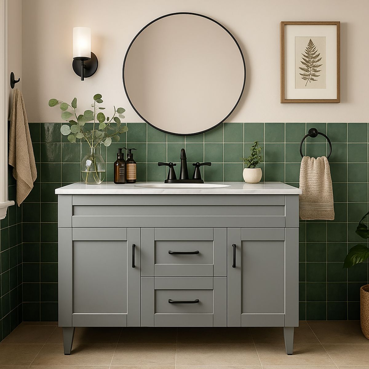 DOMSA - Mueble vanitorio deluxe d 120 cm gris (sin cubierta)