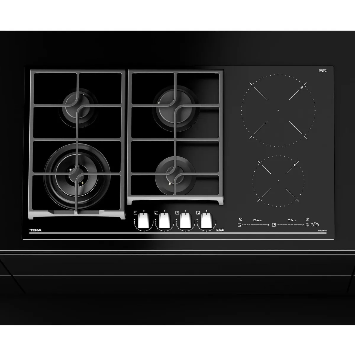 TEKA - Combo Horno Electrico+Encimera Mixta+Campana Decorativa 90 Negra