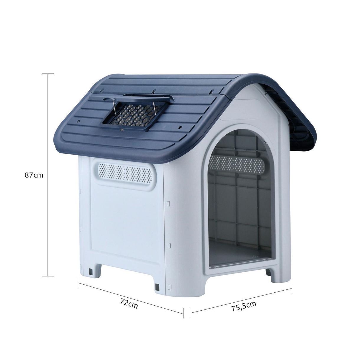 PETWOOW - Casa de Perro Skylight 87x75.5x72 Gris-Azul marino