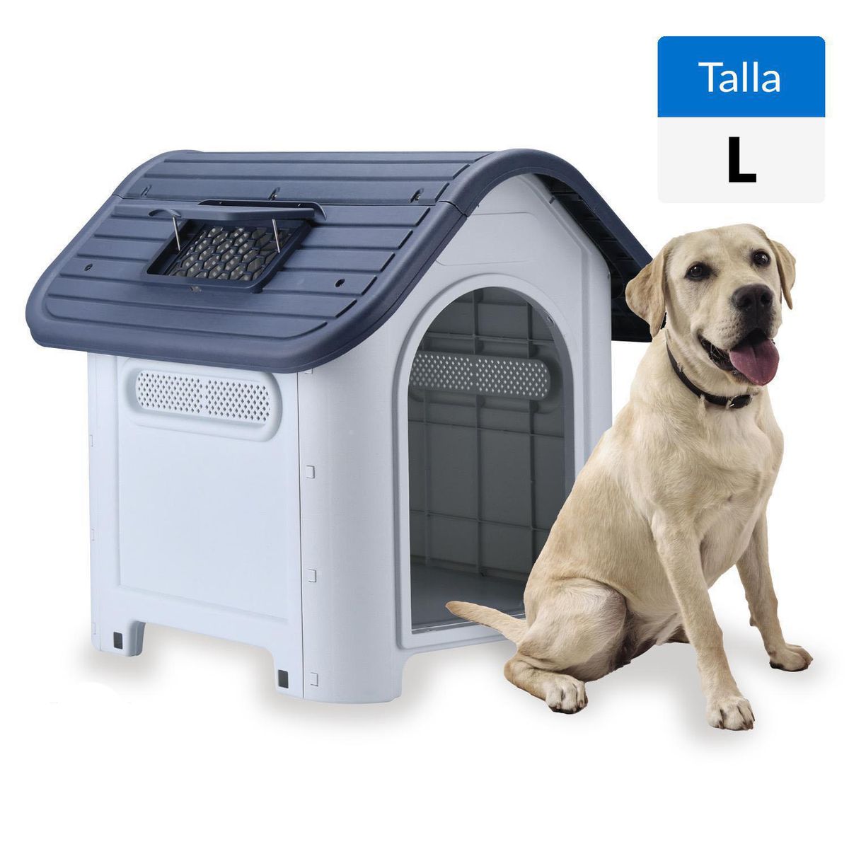 PETWOOW - Casa de Perro Skylight 87x75.5x72 Gris-Azul marino