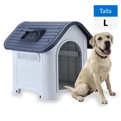 PETWOOW - Casa Skylight para Perro 87x75.5x72 Gris-Azul marino