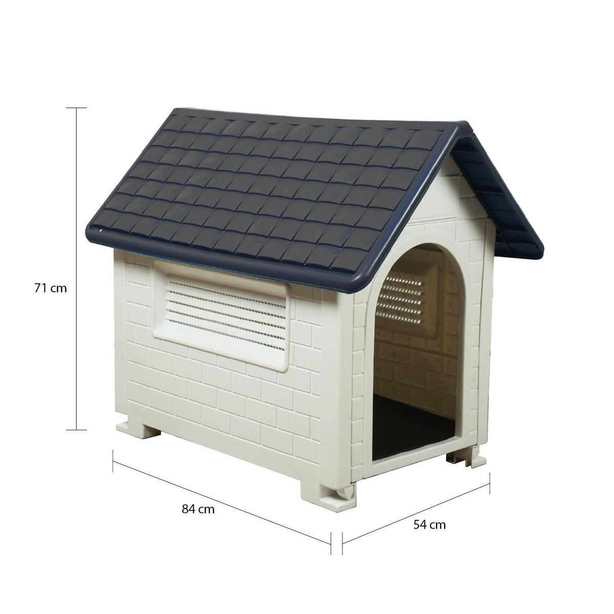 PETWOOW - Casa para Perro 71x54x84 Beige-Azul marino