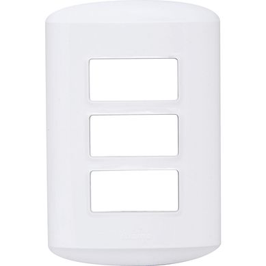 Placa 3 mdulos con soporte blanco