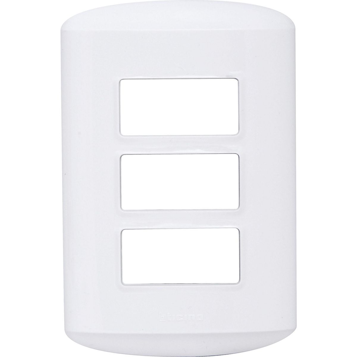 BTICINO - Placa 3 módulos con soporte blanco