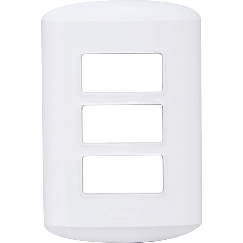 BTICINO - Placa 3 módulos con soporte blanco