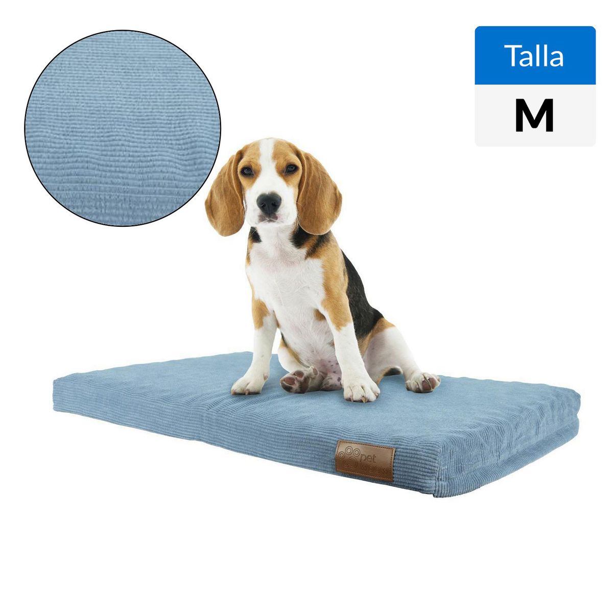 PETWOOW - Cama Rocky M para Perro 14x59x75 cm Celeste