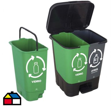 Basurero de reciclaje 40 litros vidrio y otros desechos