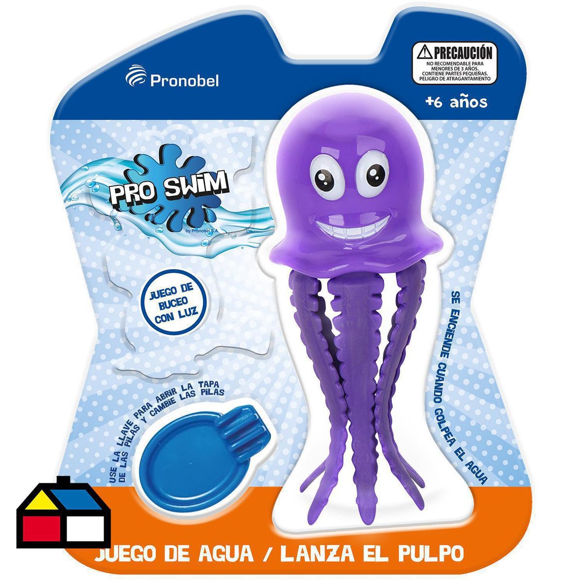 PRONOBEL - Juego de Buceo Pulpo con Luz Morado 18x22x7 cm