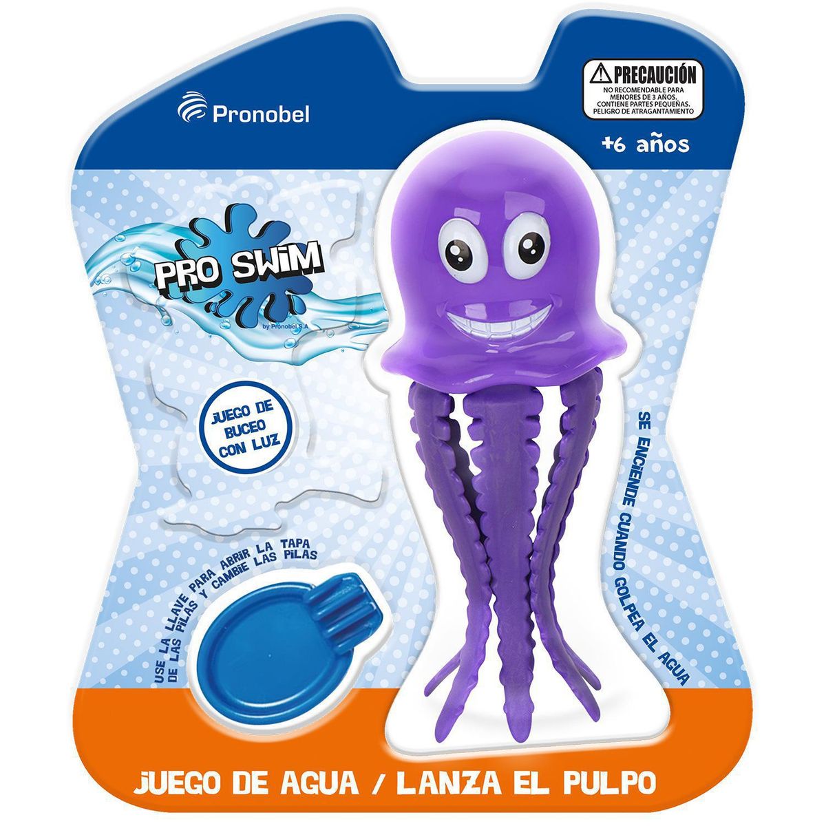 PRONOBEL - Juego de Buceo Pulpo con Luz Morado 18x22x7 cm