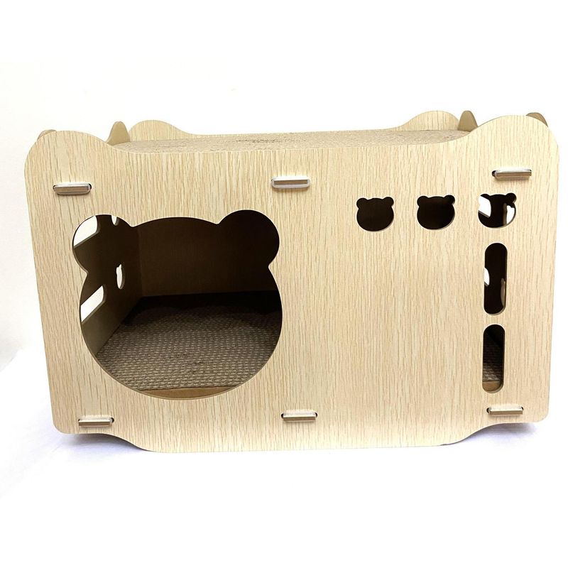 GARTEN CHILE - Casa Madera con Rascador para Gato 45x25x28 cm Natural
