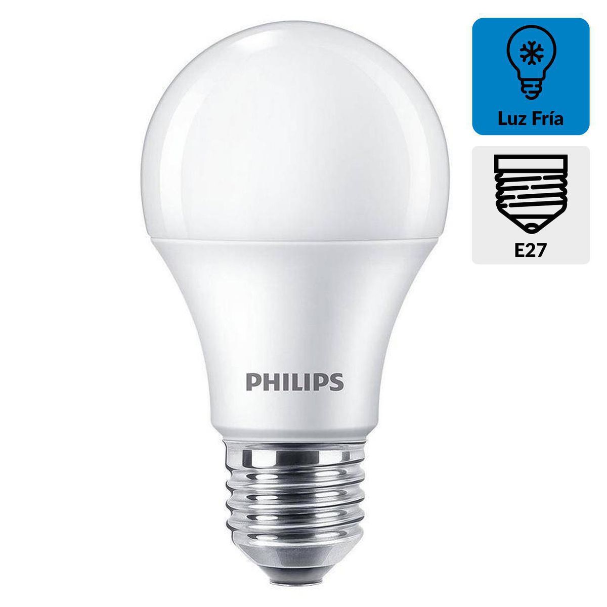 PHILIPS - Ampolleta led bulb Ecohome E27 9W luz fría
