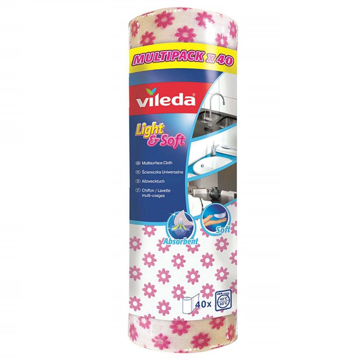 VILEDA - Paños de Limpieza Vileda Light & Soft Desechables 40 Unidades