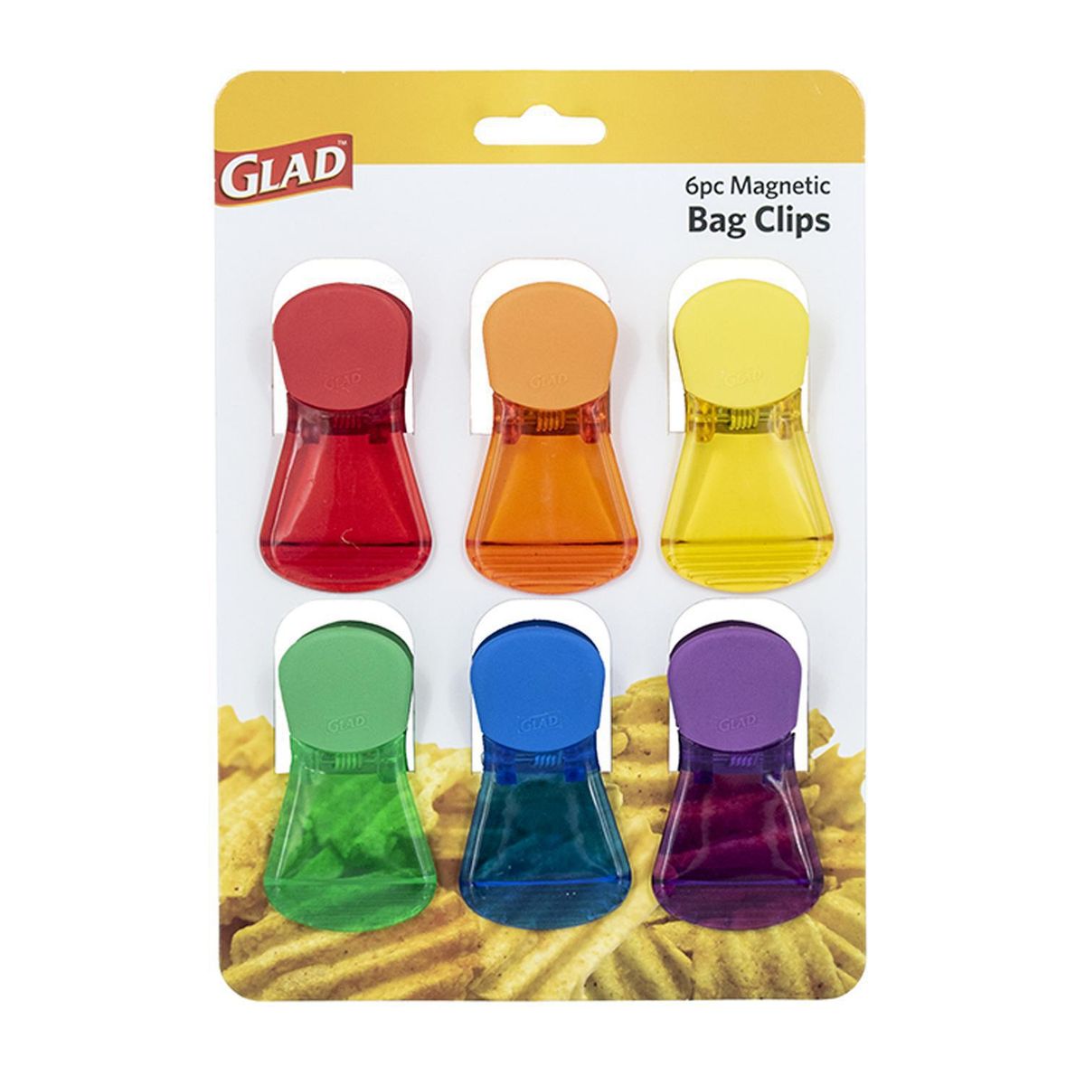 GLAD - Clips Magnéticos para Bolsas 4x15x22 cm Multicolor