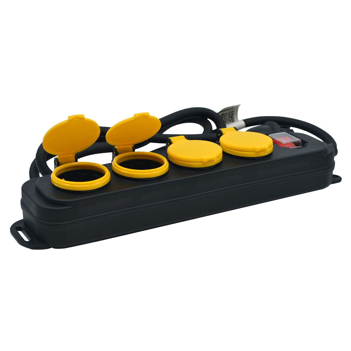 HALUX - Alargador 4 Toma(s) 1.5 m Negro/amarillo