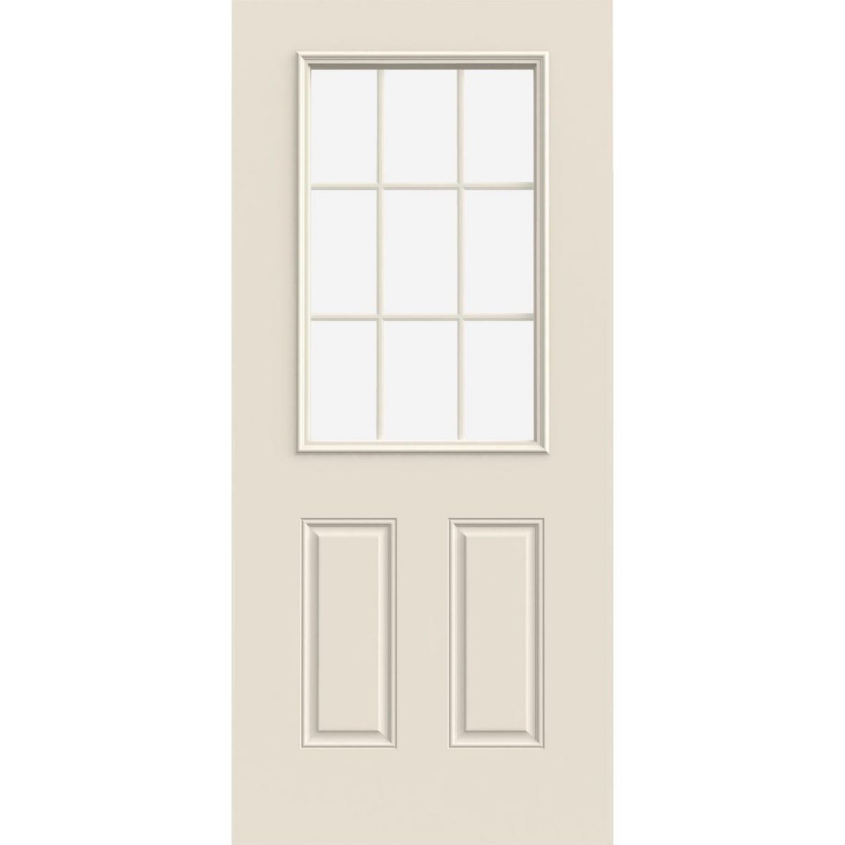 HOLZTEK - Puerta con Vidrio Termopanel Acero 70x210 cm 9 Luces Blanco