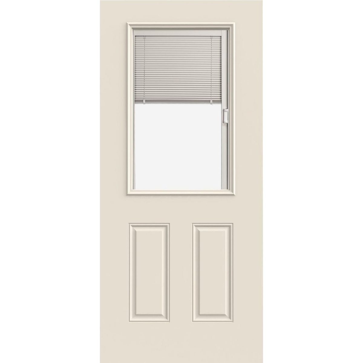 HOLZTEK - Puerta con Vidrio Termopanel Acero 80x210 cm Persiana Blanco