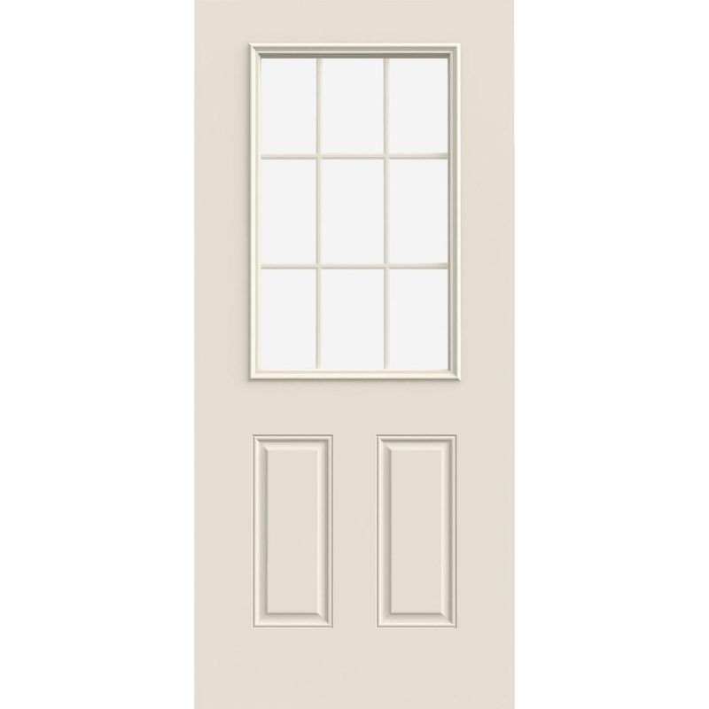 HOLZTEK - Puerta con Vidrio Termopanel Acero 85x210 cm 9 Luces Blanco
