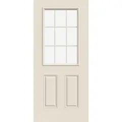 HOLZTEK - Puerta con Vidrio Termopanel Acero 85x210 cm 9 Luces Blanco