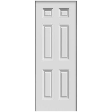 Puerta Acero 85x210 cm 6 Paneles Blanco