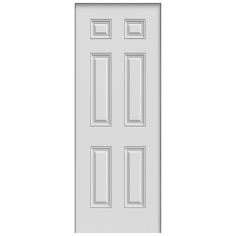 HOLZTEK - Puerta Acero 80x210 cm 6 Paneles Blanco
