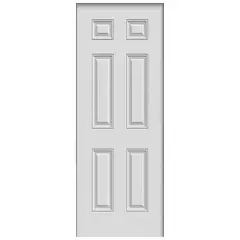 HOLZTEK - Puerta Acero 80x210 cm 6 Paneles Blanco