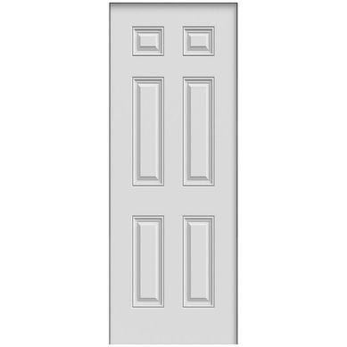 Puerta Acero 90x210 cm 6 Paneles Blanco