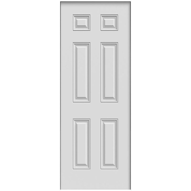 HOLZTEK - Puerta Acero 90x210 cm 6 Paneles Blanco